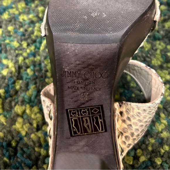 Jimmy Choo Snake Print Lea Heel platform sandal EU 36 US 6 - Picture 4 of 7